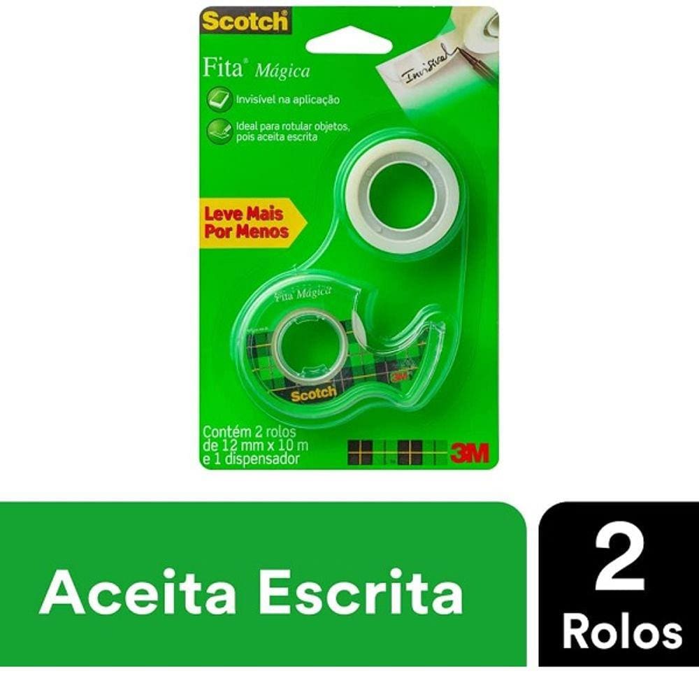 Fita Magica 12MM X 10M 2 Rolos 1 Suporte