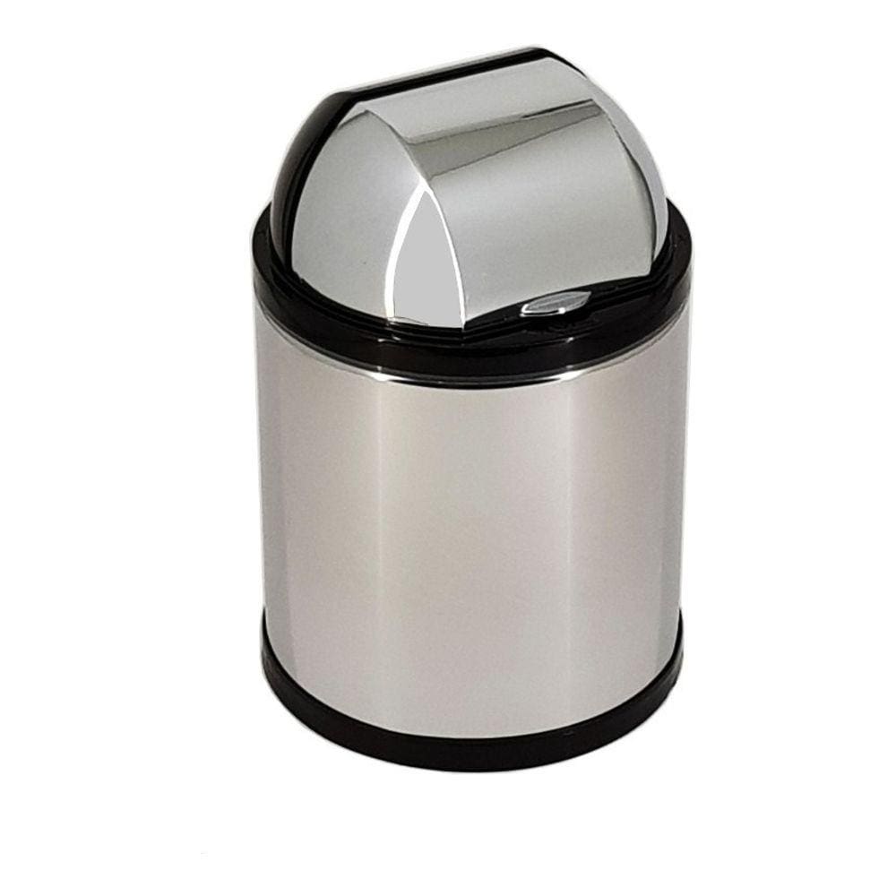 Lixeira De Pia Aço Inox Tampa Retrátil Recip. Plástico 2,5 L