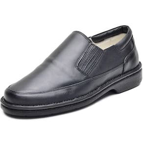 Sapato Social Masculino Couro Palmilha Gel Bico Redondo