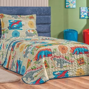 Cobre Leito Solteiro Babel Kids Microfibra 2 Pç - Dinos