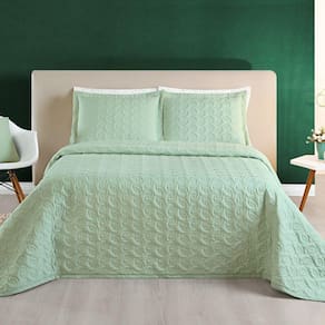 Cobre Leito King Florency Micropercal 200 Fios 3 Pçs Verde