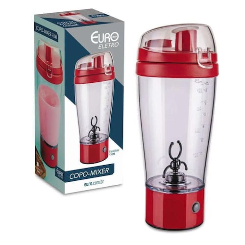 imagem-Copo Mixer Shake Liquidificador Portátil Pilha - Euro Home