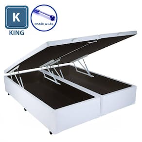 Cama Box KING SIZE com Bau Pistão a gás Bipartido - 193x203