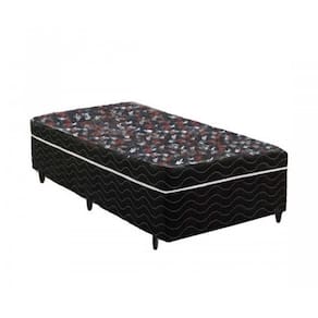 Cama Box solteiro ortopédica conjugada 88x188 Tampo Preto Matelassê