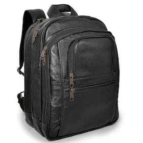 Mochila Executiva Grande De Couro Para Notebook Preto