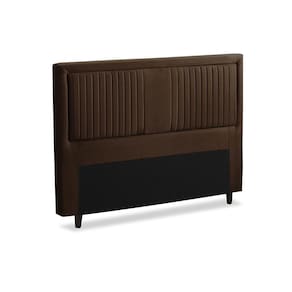 Cabeceira Berlim Estofada Suede Dobuê Chocolate 160X13X123