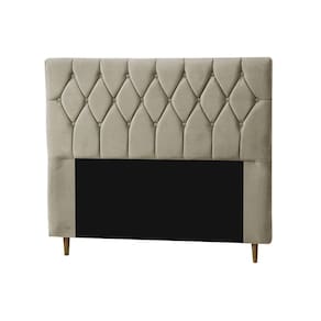 Cabeceira Miami Estofada Suede Dobuê Bege 140X10X123
