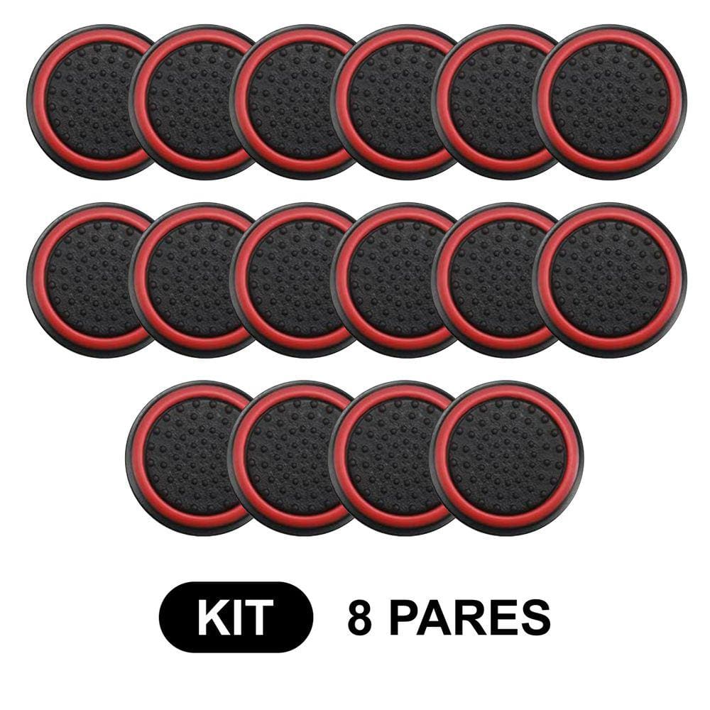 8 Pares de Grips p/ controle Anti Derrapante Silicone Botão Analógico do Joystick