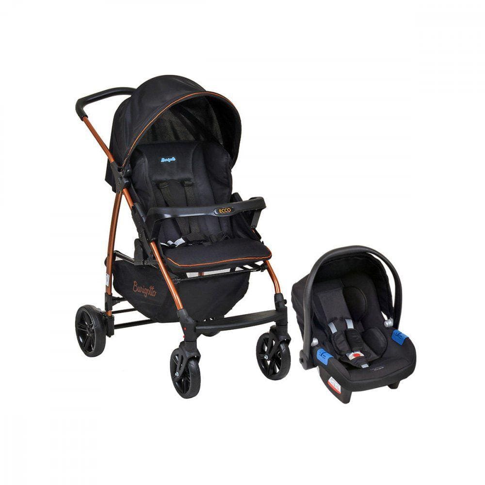 Carrinho de Bebê Travel System Ecco 4 Rodas 4 Posições Suporta Crianças de Até 15Kg Burigotto