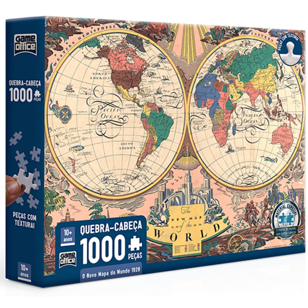 Quebra-Cabeça 1000 Peças O Novo Mapa Do Mundo 1928 Toyster