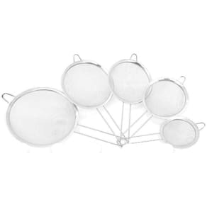 Super Kit Peneiras Aço Inox 5 Peças 10,14,16,18 e 20cm -Yazi