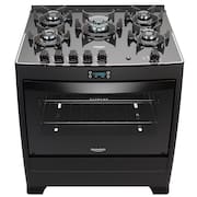 Fogão 5 Bocas Preto com Mesa de Vidro e Timer Digital Dako Supreme Black Glass Bivolt