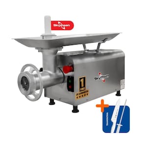 Picador Moedor de Carne Açougue Profissional 1,5 Cv Boca 22 PS-22m 220V Skymsen + Faca + Chaira Tramontina