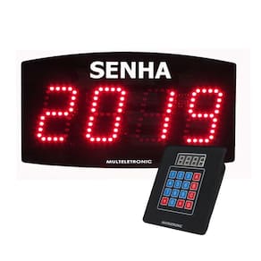 Painel de Senha Atendimento Multeletronic Teclado Vermelho