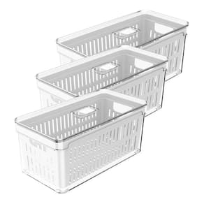 3 Organizadores De Geladeira Com Escorredor 5L Clear Fresh
