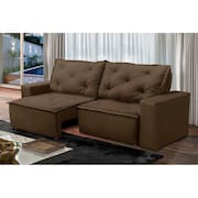 Sofá Retrátil e Reclinável 3 lugares com Molas 1,80m Ana Suede Marrom Adonai Estofados