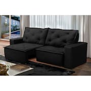 Sofá Retrátil e Reclinável 2 lugares com Molas 1,50m Ana Suede Preto Adonai Estofados