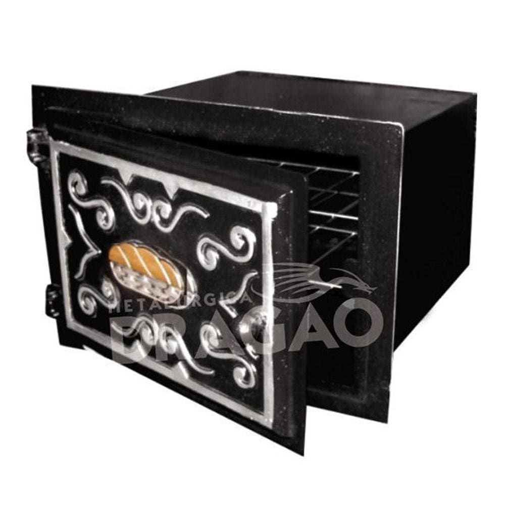 Forno Fogão A Lenha Frente De Ferro 32,5X47X50Cm N°10 Dragão