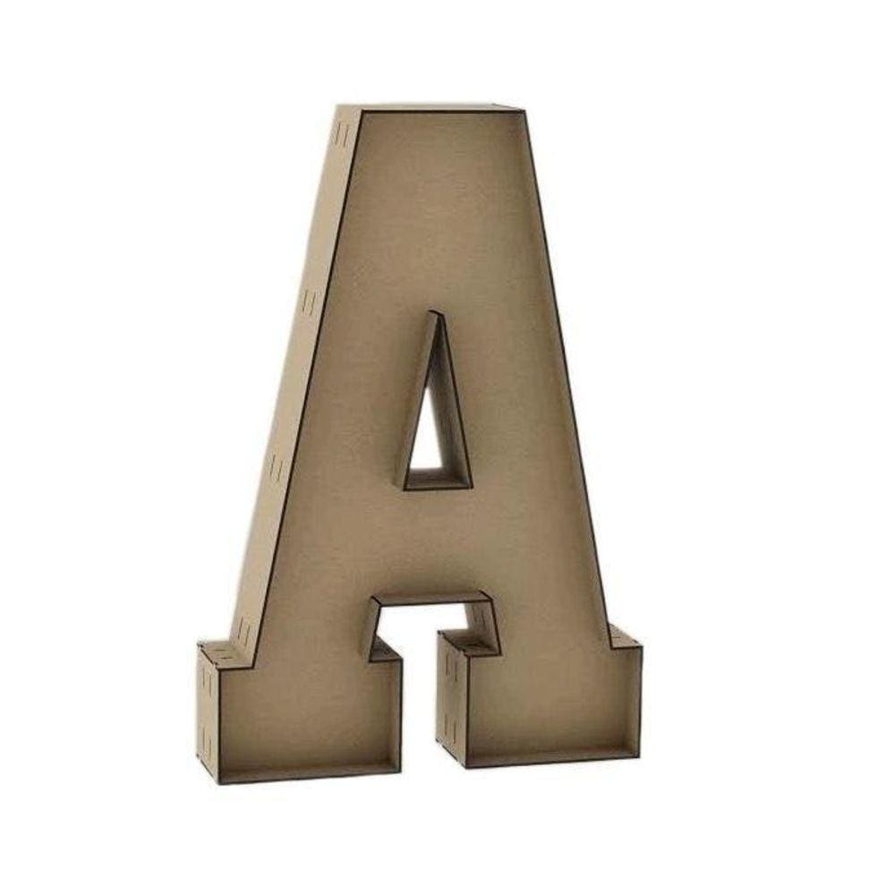 Letra Caixa Grande A Mdf 90Cm De Altura Decoração Festa