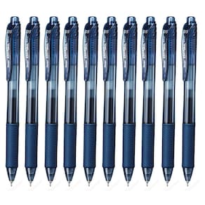 Kit 10 Caneta Gel PENTEL Energel X RT Retrátil 0.5mm Azul Petroleo Pentel