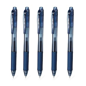 Kit 5 Caneta Gel PENTEL Energel X RT Retrátil 0.5mm Azul Petroleo Pentel