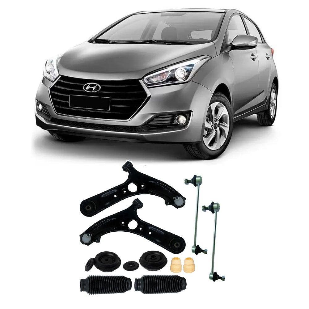 Bandeja + Bieleta + Kit Batente Hyundai Hb20 CLimitador Dianteiro 2016 Até 2019 O Par