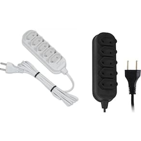 Extensão Elétrica 5 Tomadas 2P Bivolt Bivolt Cabo 3 Metros