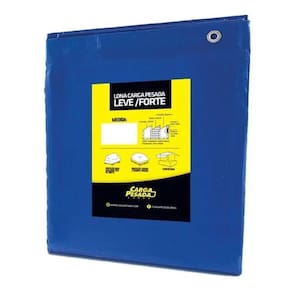 Lona Leve Azul Encerado Carreteiro 5x15 / 15x5 300 micras impermeável com Ilhós - Carga Pesada