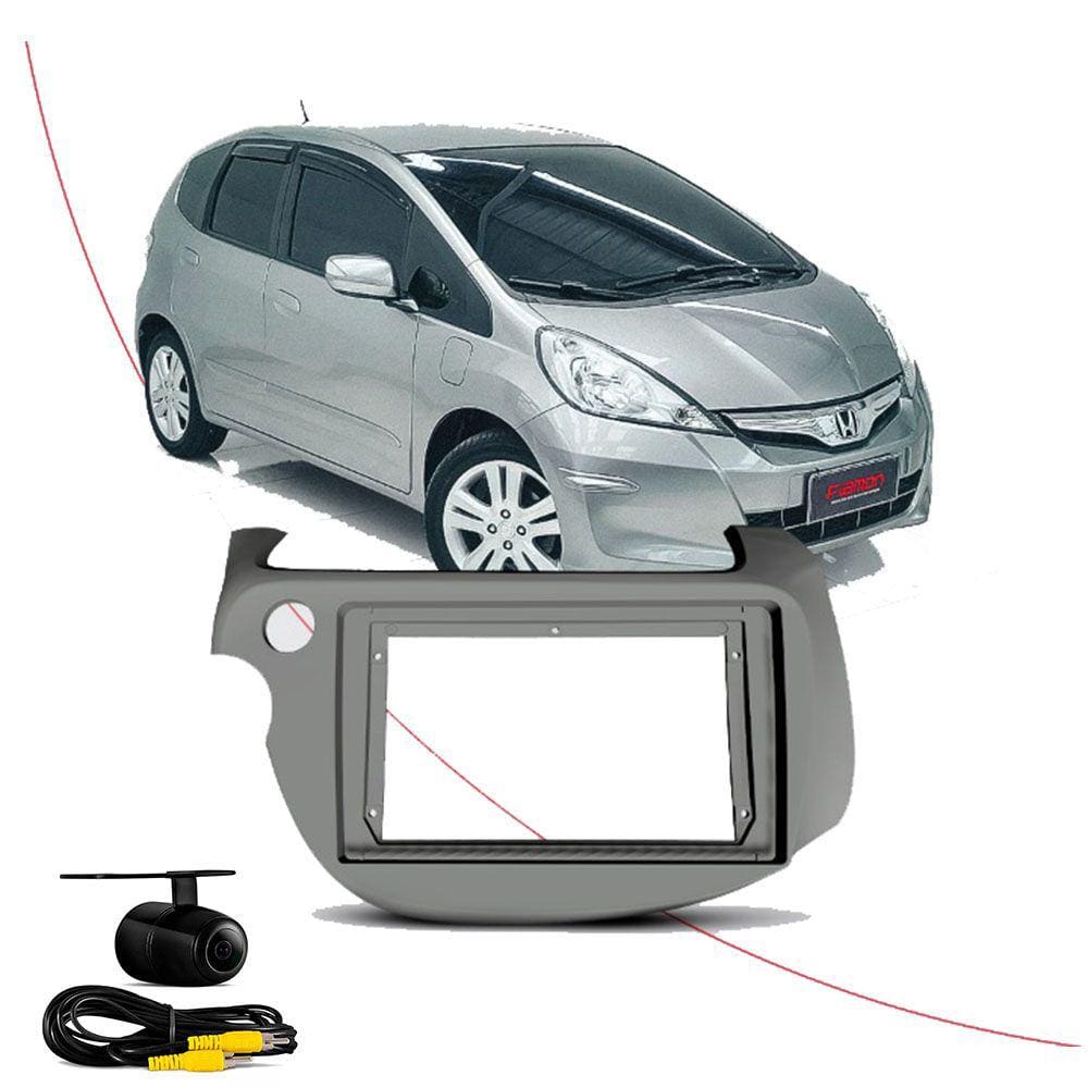 Moldura Painel Multimidia 9 / 7 Poleg Honda Fit 2009 a 2014