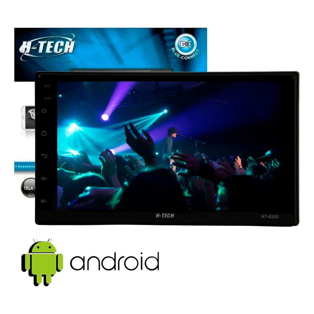 Multimidia 2DIN Htech 7 Poleg HT6200 Bluetooth Espelhamento