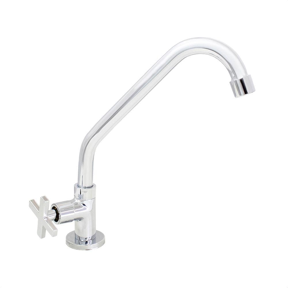 Torneira Cozinha Mesa Bica Móvel Cromado C29 Arejador Fixo