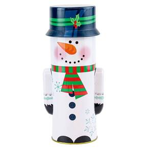 Decoração Lata Natalina Boneco De Neve 24CM