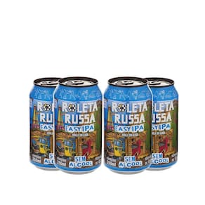 Pack 4 Cervejas Roleta Russa Easy IPA S/ Gluten e S/ Álcool 350ml
