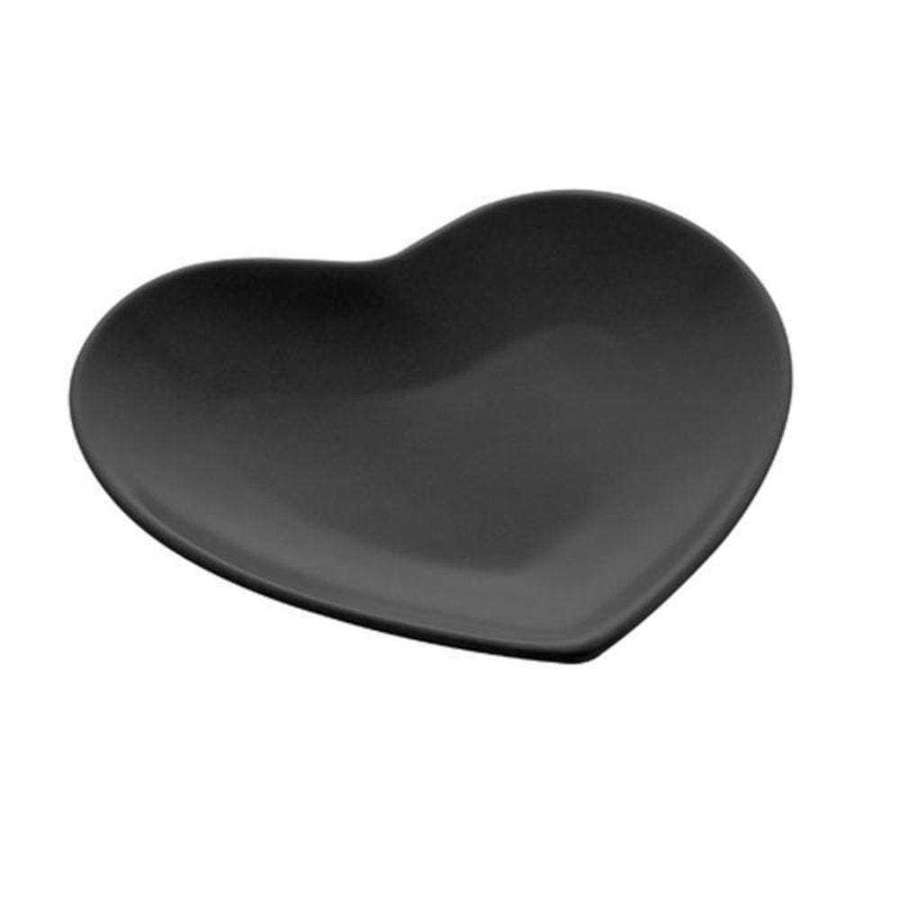 Coração Decorativo De Ceramica Heart Preto