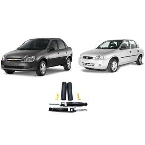 Amortecedor + Kit Batente Corsa Sedan Traseiro 1998 Até 2002 Super 1,0 1,6