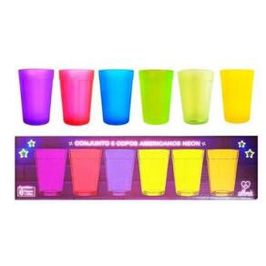 Jogo Copo Americano Colors Dose 45ml com 6 peças