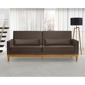 Sofá Living 3 Lugares Julie 180cm Nabas Estofados Marrom