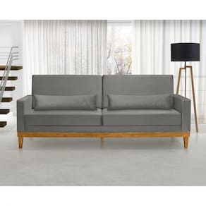 Sofá Living 3 Lugares Julie 220cm Nabas Estofados Cinza