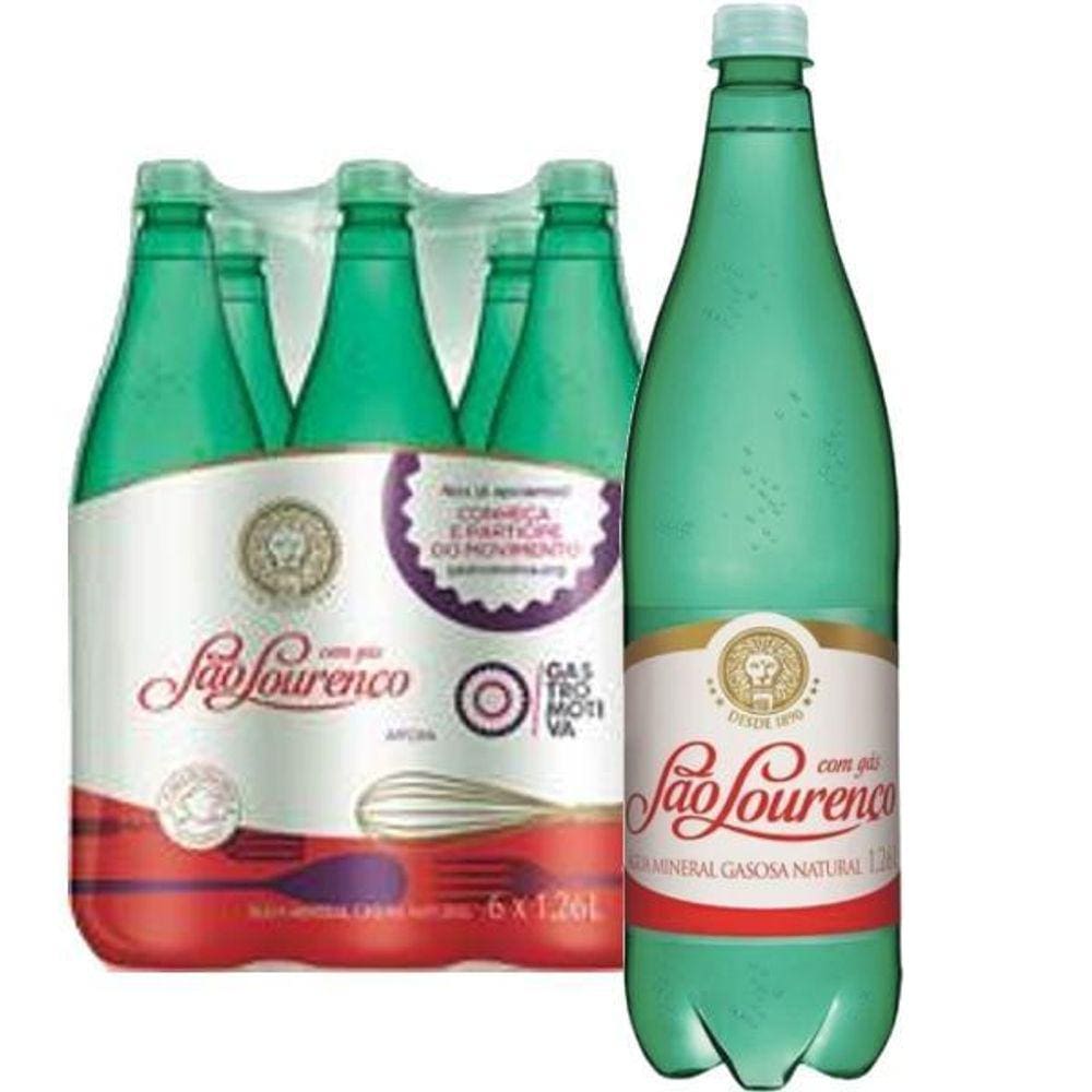 Água Mineral Com Gás Pet São Lourenço 1,26L (6 Unidades)