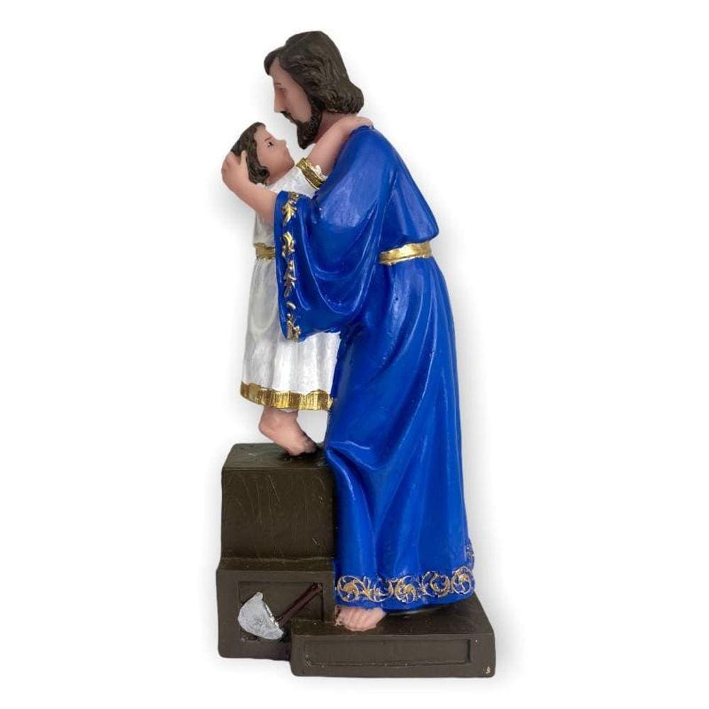 Escultura São José Afetuoso 20Cm Em Resina