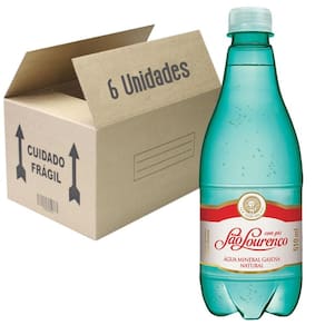 Água Mineral Com Gás Pet São Lourenço 510Ml (6 Unidades)
