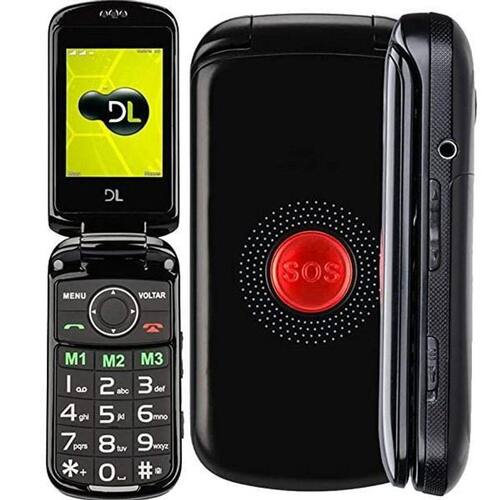 Celular Para Idosos Dl Yc130 Tela 2.4 Dual Rádio Botão Sos