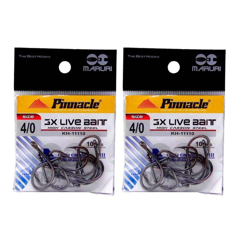 Kit Anzol de Pesca Maruri 3X Live Bait Aço Carbono N° 4/0 30 Peças