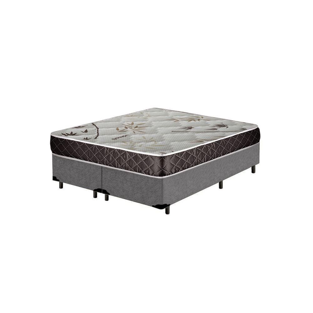 Cama Box King Colchão Aylla Espuma D33 Acolchões + Box Suede 70x193x203