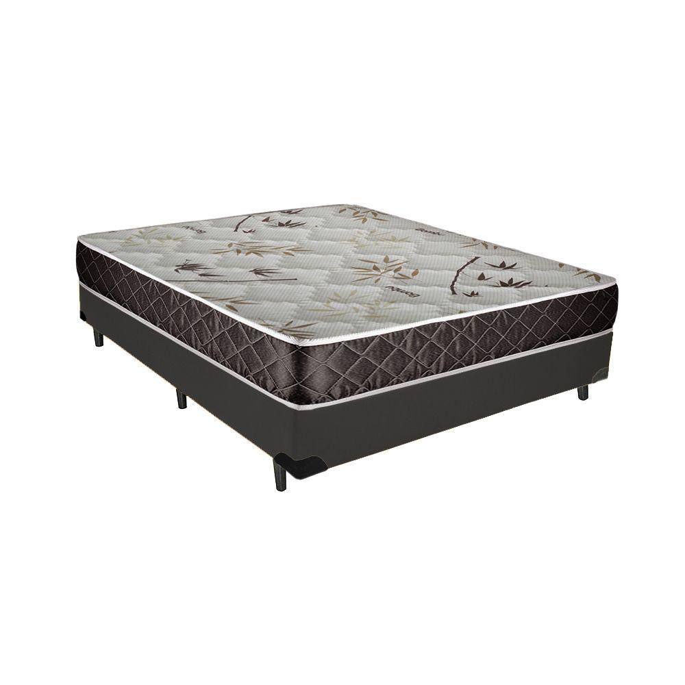 Cama Box Casal Colchão Aylla Espuma D33 Acolchões + Box Sintético 54x138x188