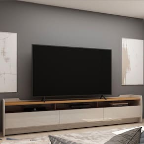 Rack para TV até 70 Polegadas 3 Gavetas 3 Nichos Sublime 220 Gelius Móveis Off White/Naturale