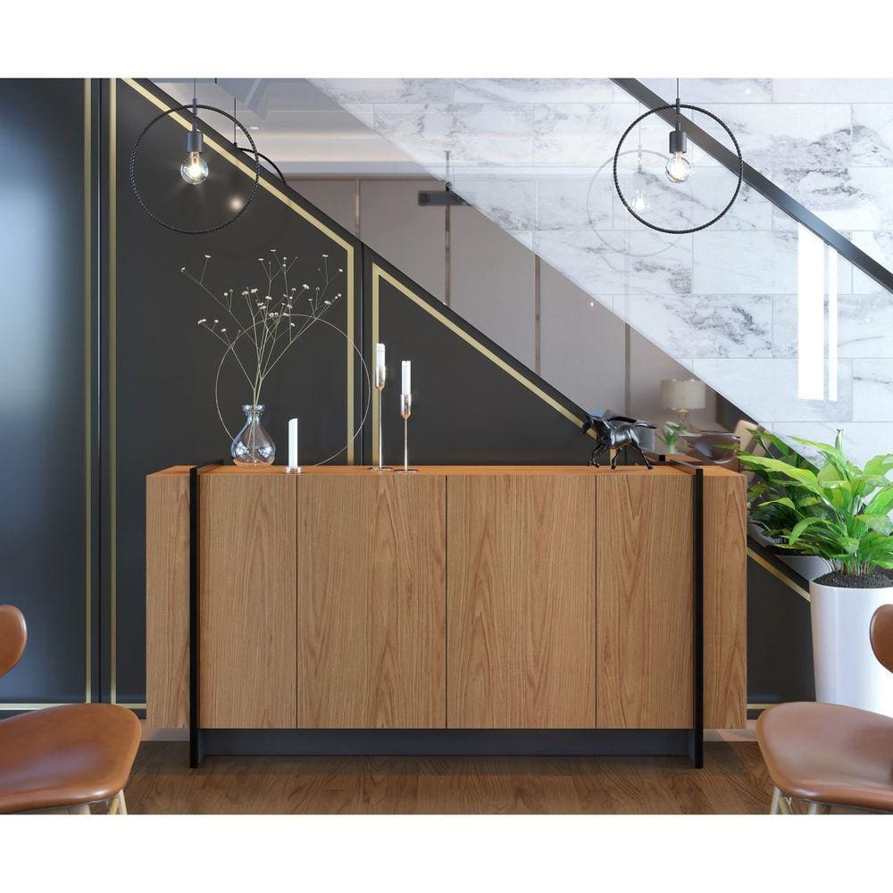 Buffet 4 Portas 160cm Copacabana Colibri Freijó/Preto Fosco