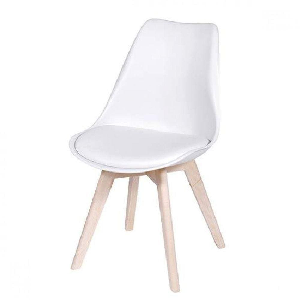 Cadeira Polipropileno Base Em Madeira Modesti 1108 OR Design Branco