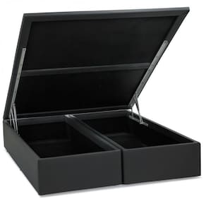 Base Baú Corino Queen 158x198x39cm Ortobom Cinza