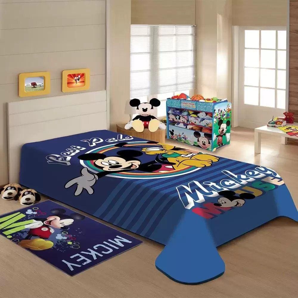 Cobertor Infantil Mickey Disney Solteiro Raschel 1,50x2,00
